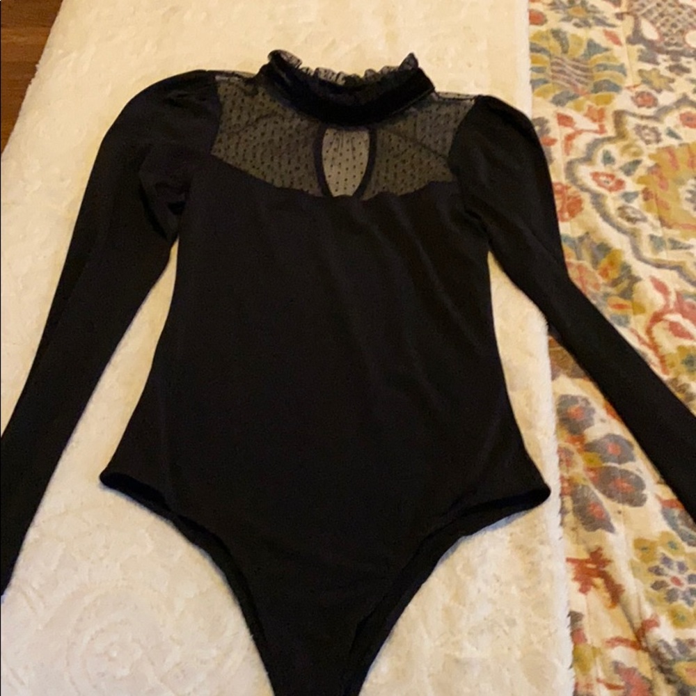 Women’s long sleeve black body suit